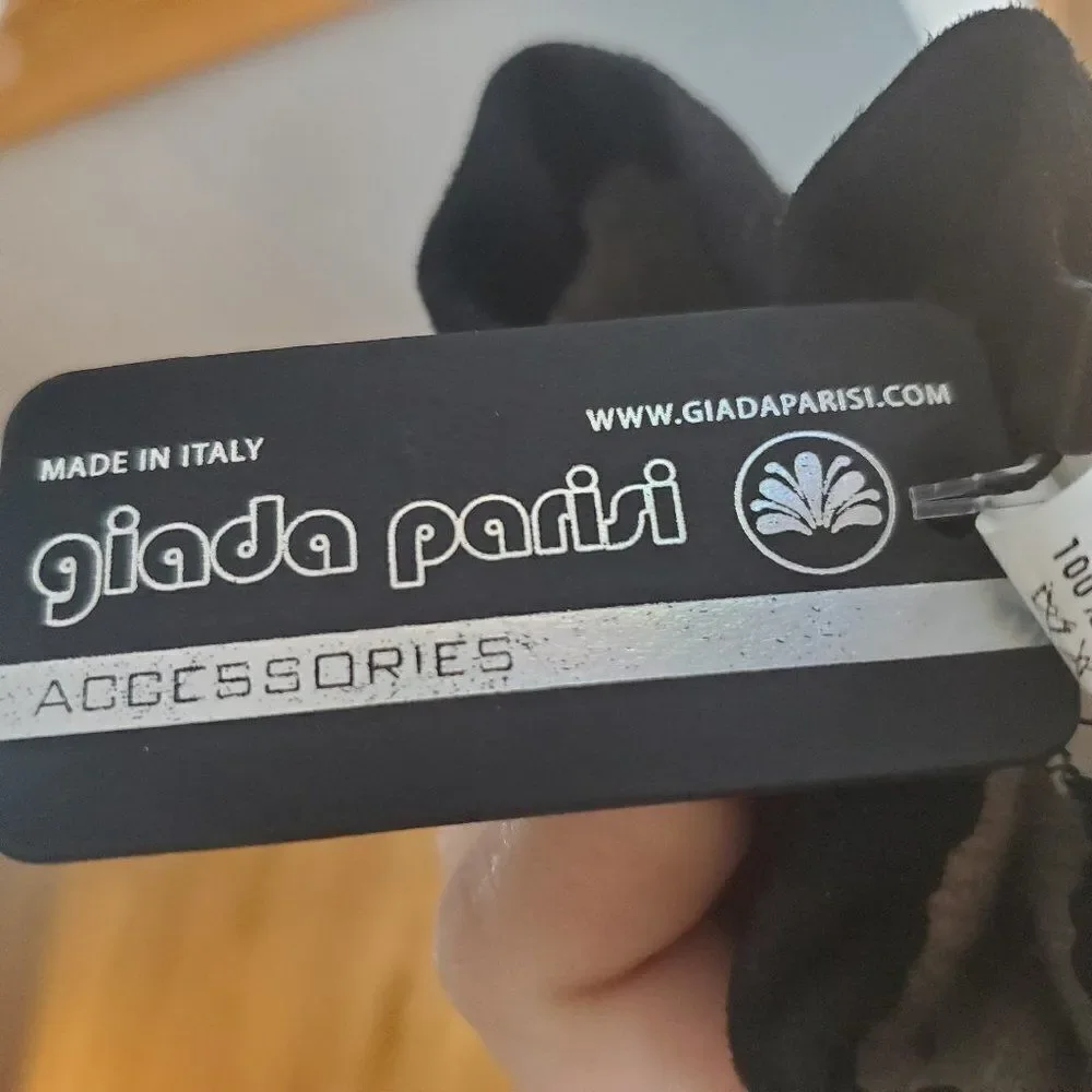 Giada Parisi Black Leather Made in Italy Gloves Size Medium